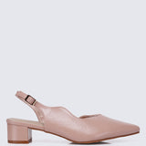 Linnea Ultra WideFit Comfy Heels In Nude Pink