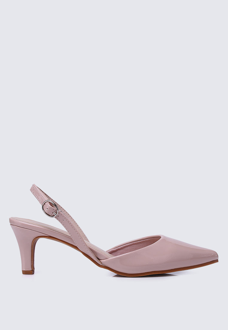 Vicky Comfy Heels In Nude Pink