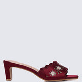 Katarina Comfy Heels In Maroon