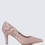 Madeleine Comfy Heels In Nude Pink