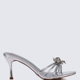 Eternal Blossom Comfy Heels In In Silver