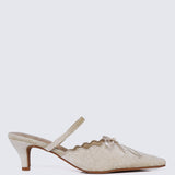 Lisbeth Comfy Heels In Beige