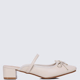 Cocoa Crème Comfy Heels In Beige