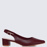Valerie Comfy Heels In Maroon