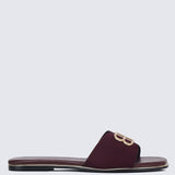 Toffee Comfy Sandals In Burgundy