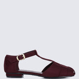 Mozzy Comfy Sandals In Burgundy