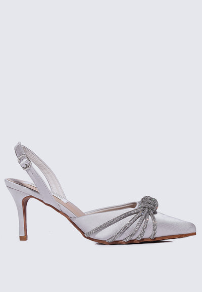 Arielle Comfy Heels In Silver Grey