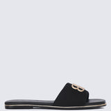 Toffee Comfy Sandals In Black