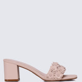 Cyrene Comfy Heels In Nude Pink