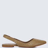 Kate Woven Comfy Ballerina In Tan