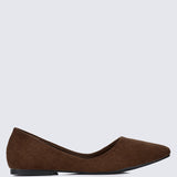 Cece Suede Comfy Ballerina In Espresso
