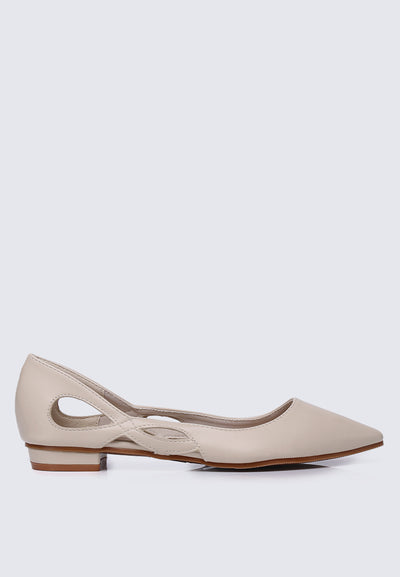 Eloise Comfy Flats In Beige