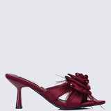 Alira Comfy Heels In Maroon