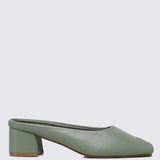 Lani Comfy Heels In Sage Green