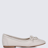 Bellamy Comfy Ballerina In Beige