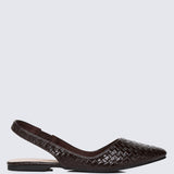 Kate Woven Comfy Ballerina In Espresso