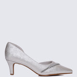 Dahlina Comfy Heels In Silver