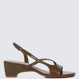 Yeemi Comfy Heels In Taupe