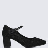 Candrea Comfy Heels In Black