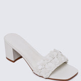 Cyrene Comfy Heels In Off White