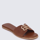 Toffee Comfy Sandals In Brown