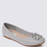 Maribel Comfy Ballerina In Silver
