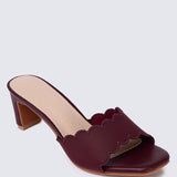 Carmen Comfy Heels In Maroon