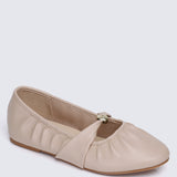 Rowena Comfy Ballerina In Tan