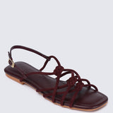 Naomi Comfy Sandals In Burgundy