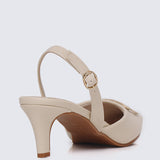 Portia Comfy Heels In Beige
