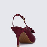 Whispers Of Petals Comfy Heels In Maroon
