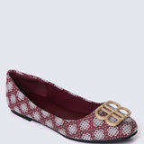 Melati Comfy Ballerina In Maroon