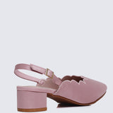 Lizzy Comfy Heels In Nude Pink