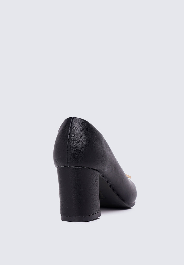Vanessa Wide Feet Comfy Heels In Black