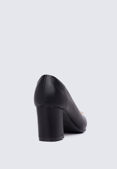 Vanessa Wide Feet Comfy Heels In Black