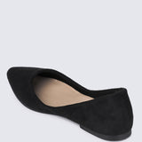 Cece Suede Comfy Ballerina In Black