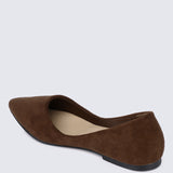 Cece Suede Comfy Ballerina In Espresso