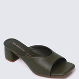 Nami Ultra WideFit Comfy Heels In Olive