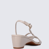Yeemi Comfy Heels In Beige