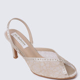 Alora Comfy Heels In Taupe