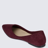 Cece Suede Comfy Ballerina In Burgundy
