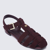 Choco Mousse Comfy Sandals In Burgundy