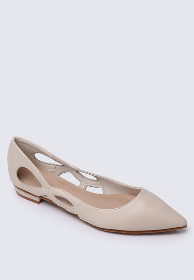 Eloise Comfy Flats In Beige