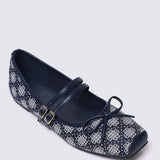 Zahra Comfy Ballerina In Navy