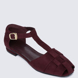 Mozzy Comfy Sandals In Burgundy