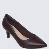 Alvina Widefit Comfy Heels In Espresso