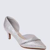 Dahlina Comfy Heels In Silver