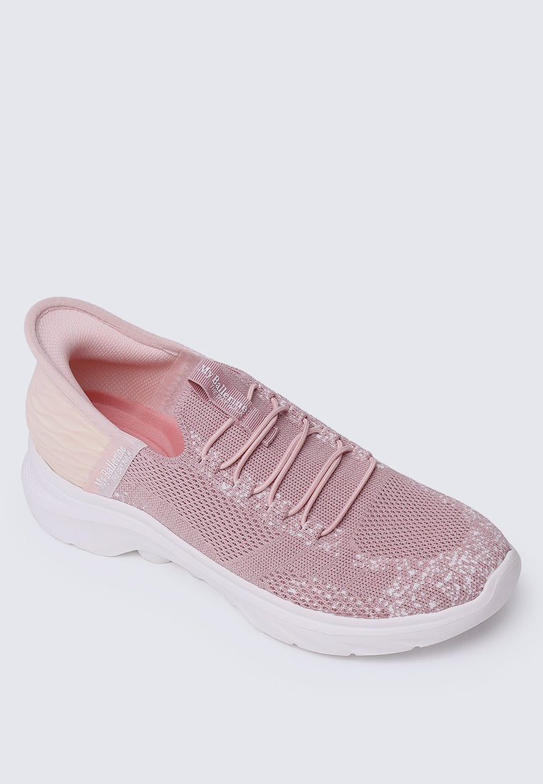 On The Go Comfy Sneakers In Dusty Pink