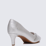 Dahlina Comfy Heels In Silver