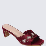 Katarina Comfy Heels In Maroon